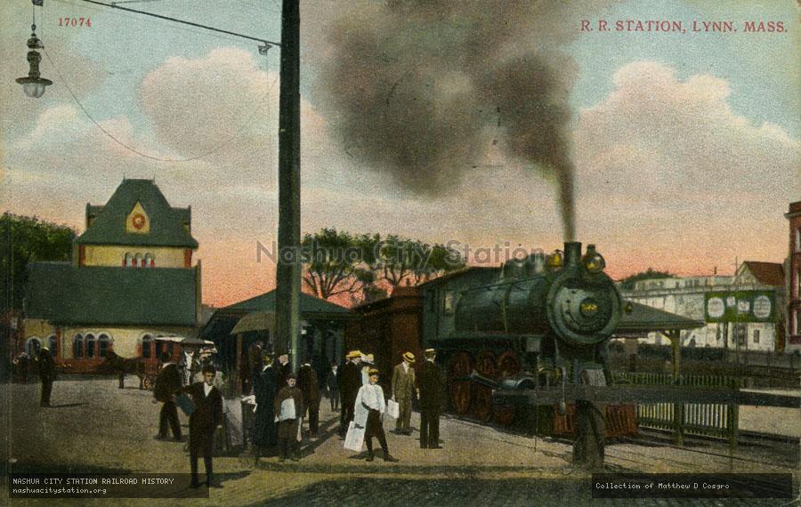Postcard: Railroad Station, Lynn, Massachusetts